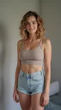 Pull down top to show tits