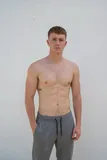 Realistic men intense kiss